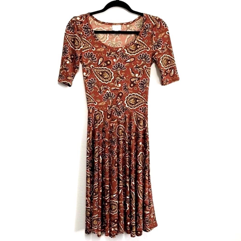 LuLaRoe Nicole Paisley & Floral Print Swing Dress